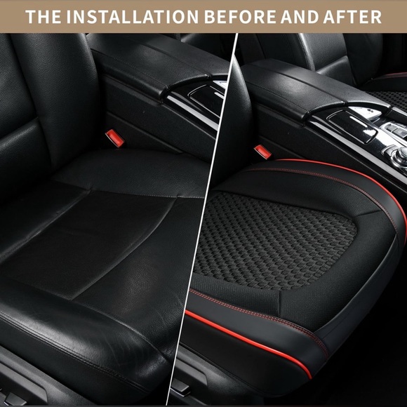 LSRRDL 2 Piece Deluxe Leather Front Car Bottom Seat Covers, Car Seat Protector - Picture 3 of 6